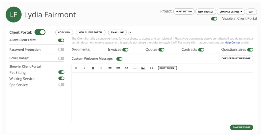 17hats Client Portal New Project Filtering Feature
