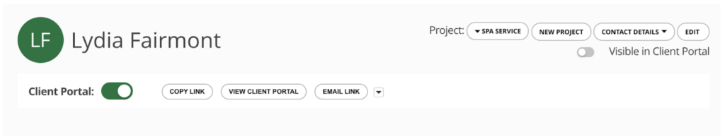 17hats allows you to hide client projects in the Client Portal.