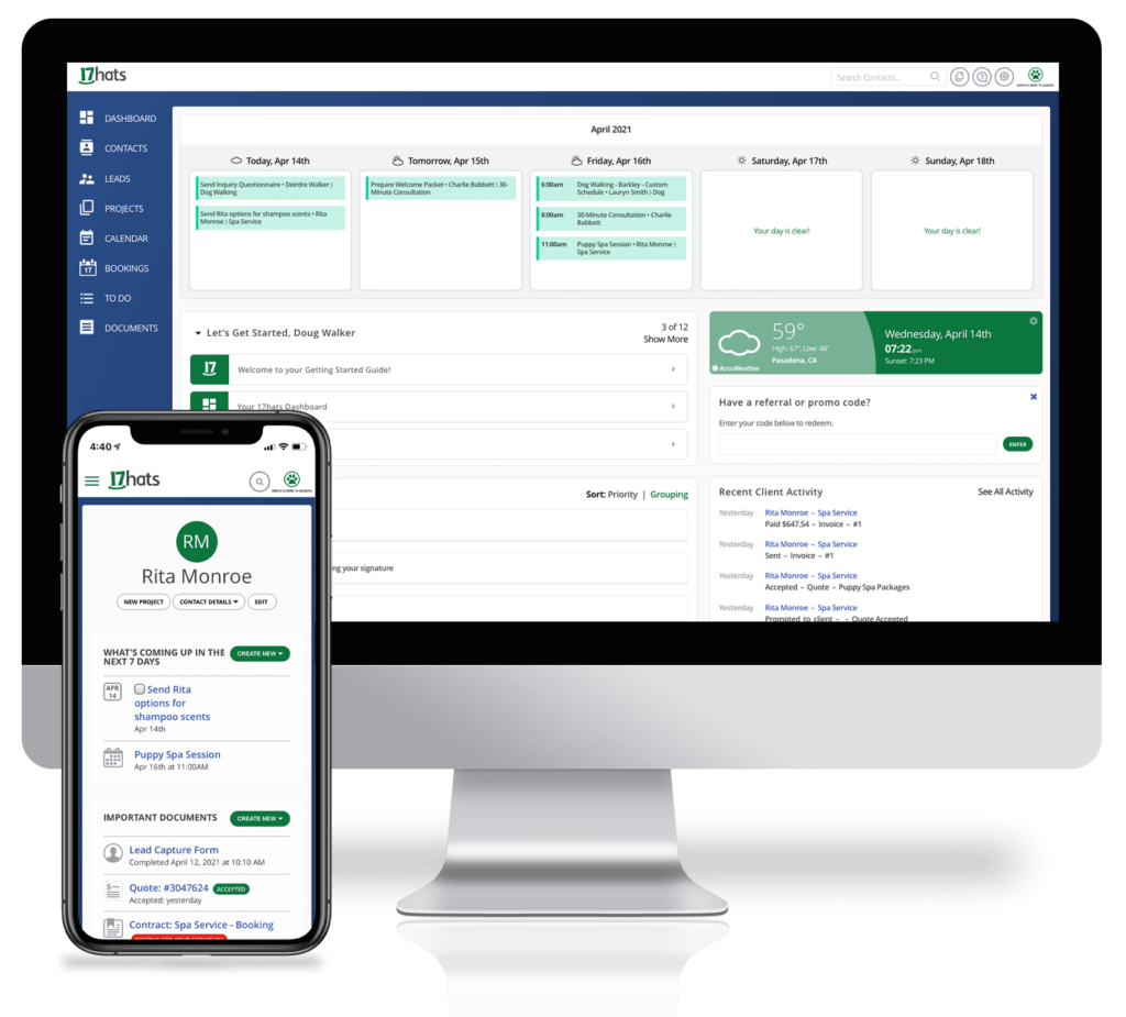 17hats Dashboard and Mobile App